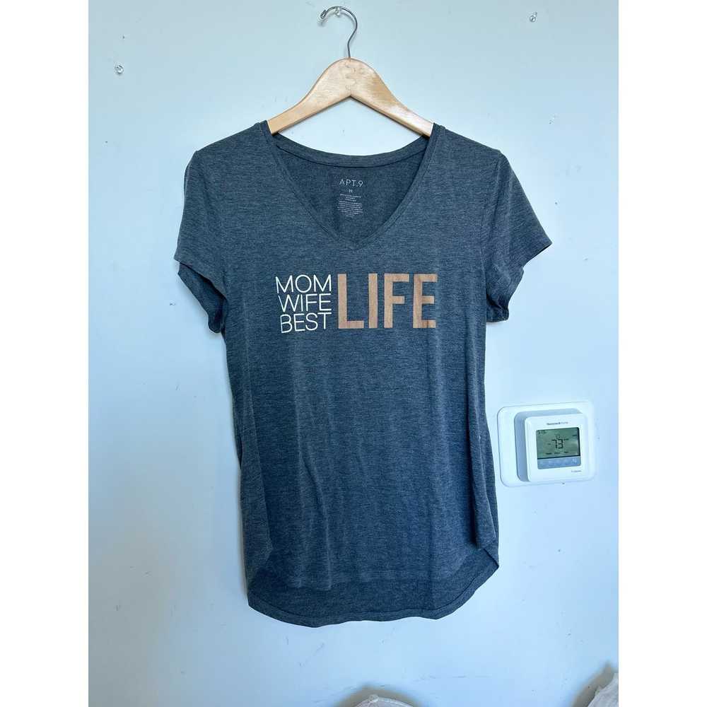 Apt. 9 MOM WIFE BEST LIFE APT. 9 gray tee - image 2