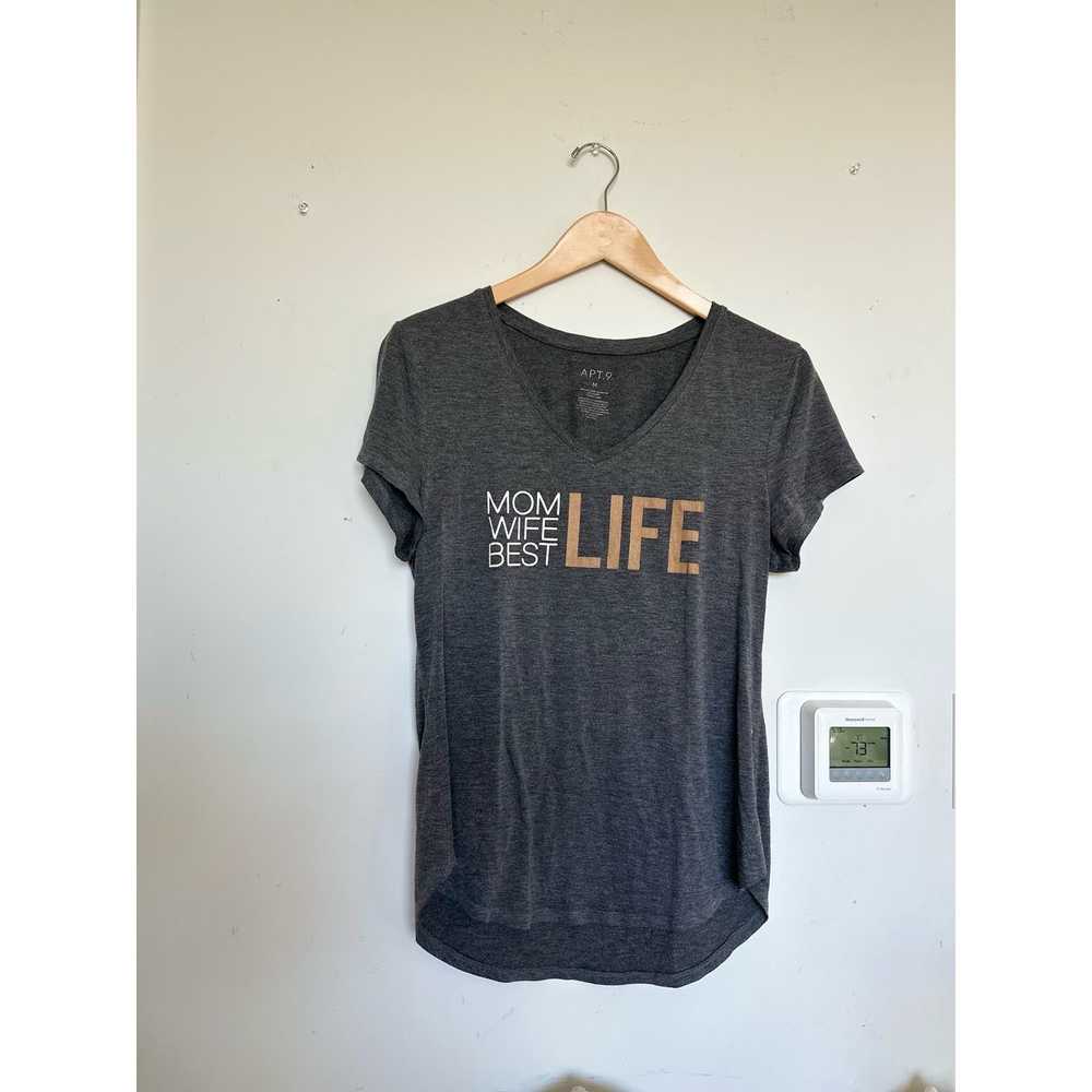 Apt. 9 MOM WIFE BEST LIFE APT. 9 gray tee - image 3