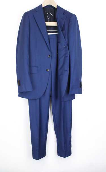 Suitsupply LAZIO UK38L Blue Slim Cut Melange Wool… - image 1