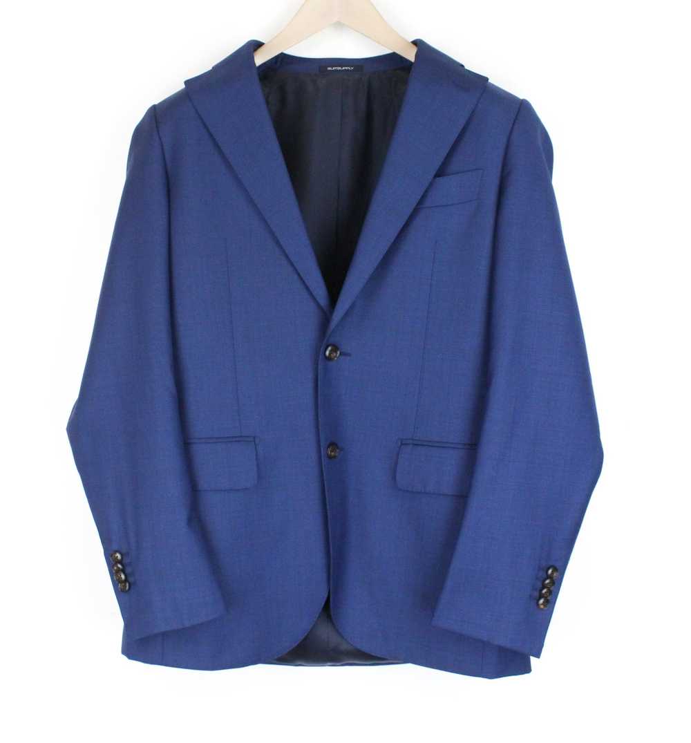Suitsupply LAZIO UK38L Blue Slim Cut Melange Wool… - image 2