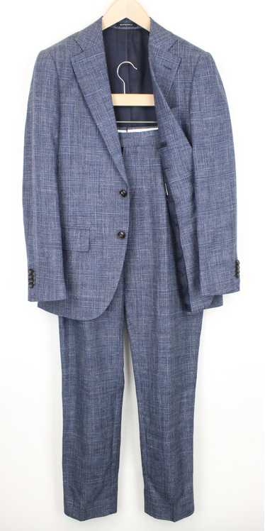 Suitsupply LAZIO UK36R Blue Slim Glen Check Wool S