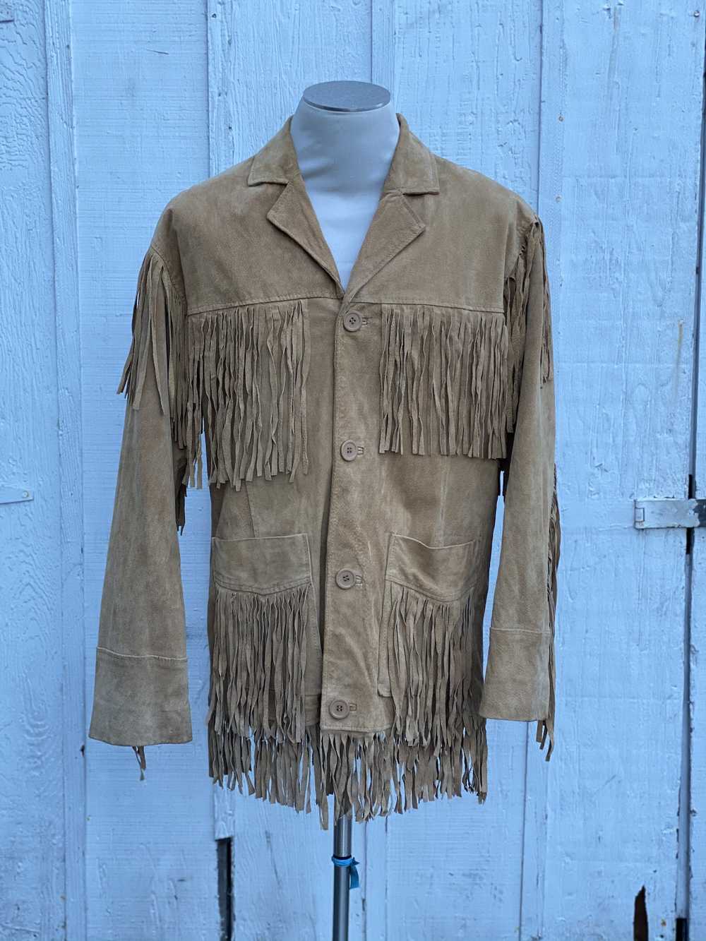 Vintage Suede Fringe Leather Jacket - image 1