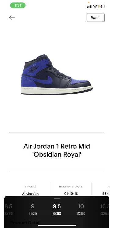 Jordan Brand Air Jordan 1 Retro Mid Obsidian Game… - image 1