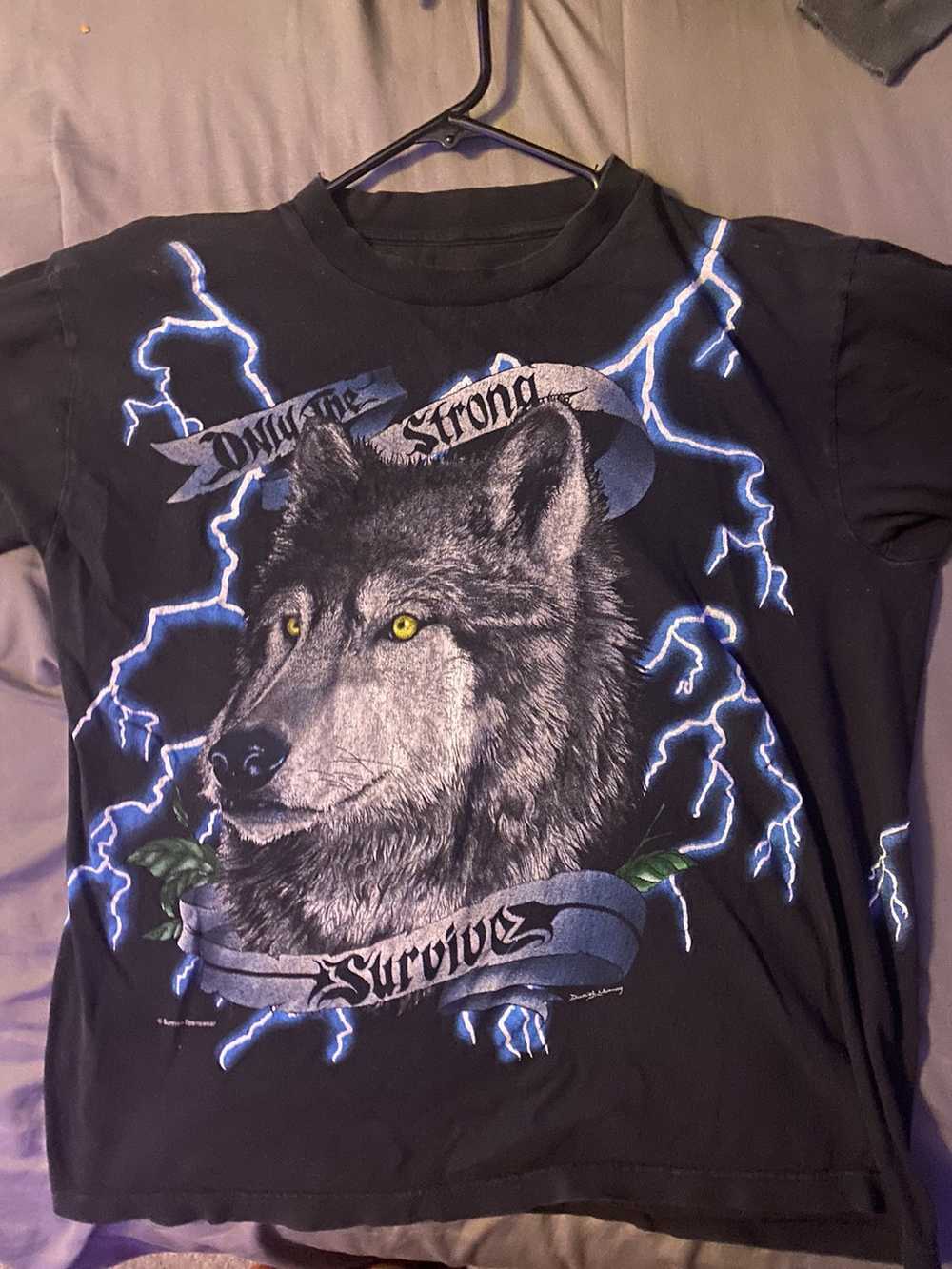 Vintage Vintage American USA Thunder Wolf All Ove… - image 1