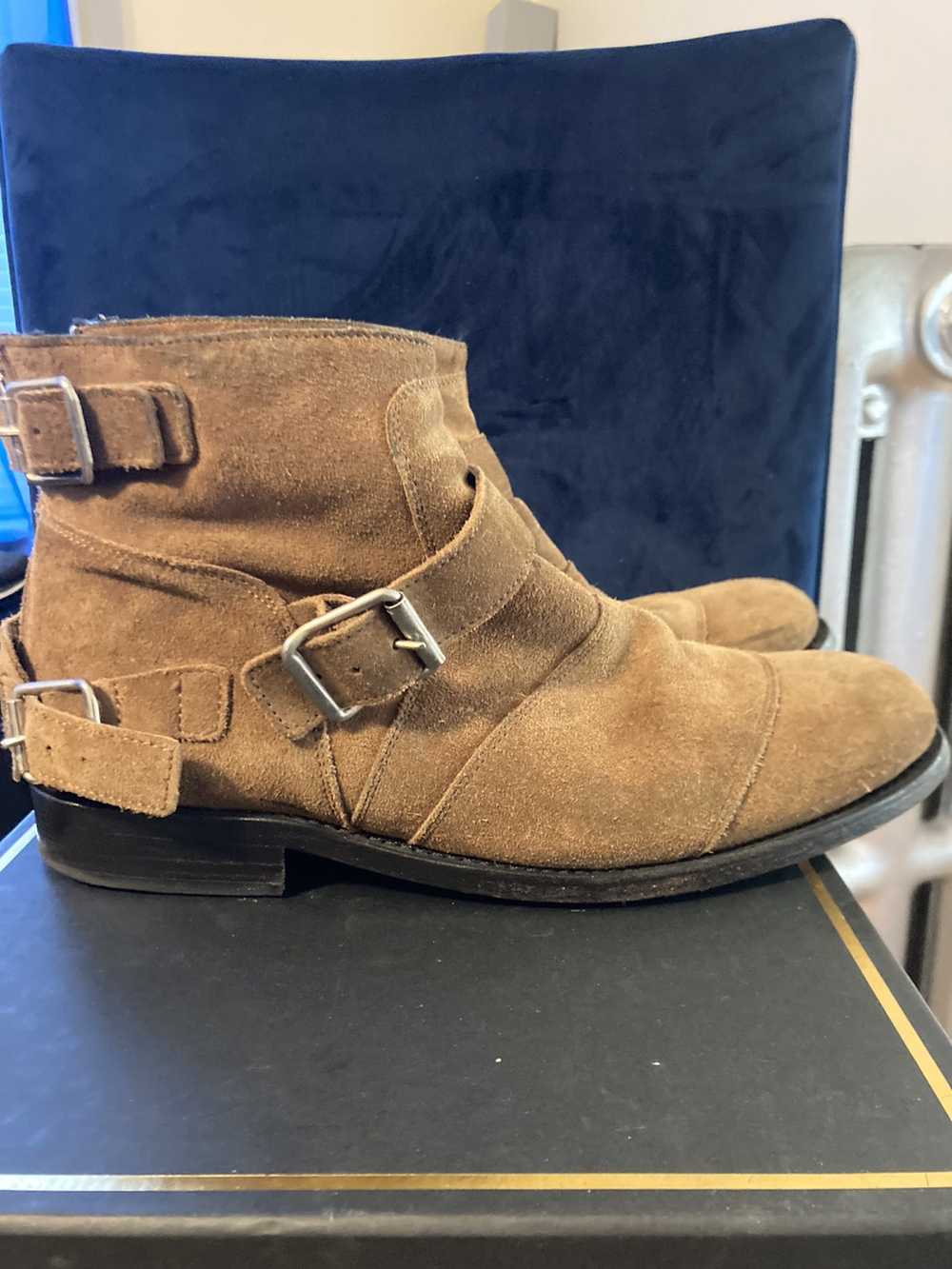 Balmain X H&M Brown Suede Ankle Boots - image 1