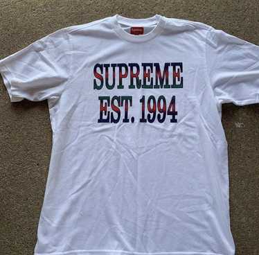 Supreme Supreme Cotton Mesh Gradient Logo S/S Top Whi… - Gem