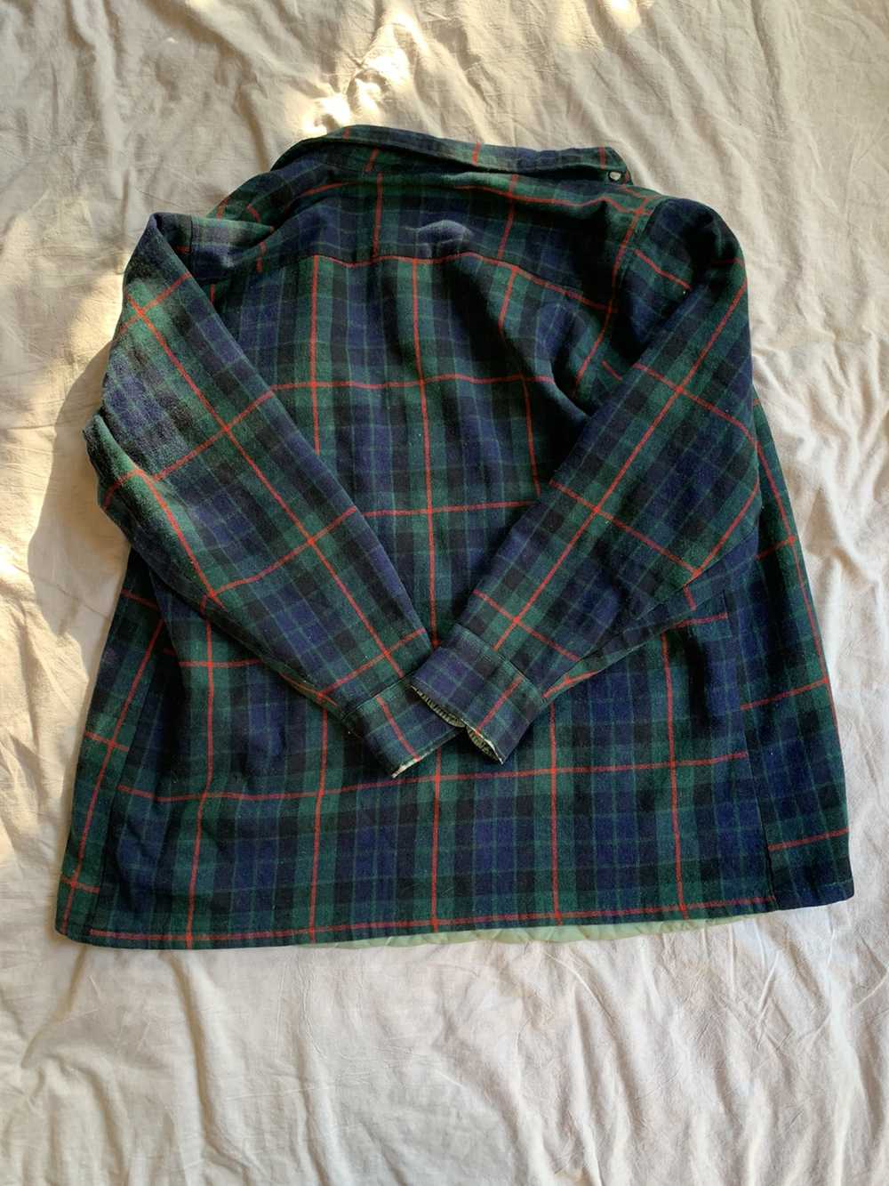 High Sierra × Vintage Green Plaid Shirt Jacket wi… - image 2