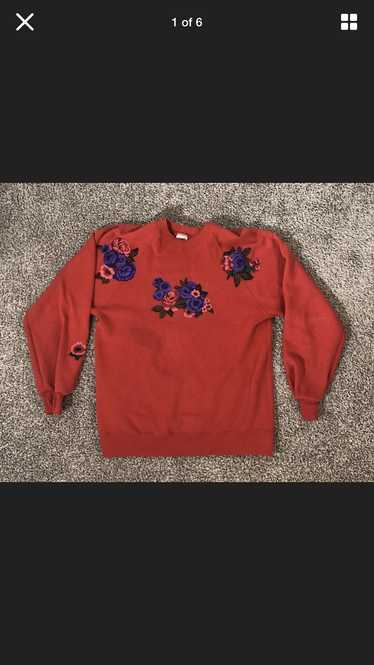 Jerzees Vintage JERZEES Red Rose Sweatshirt Large