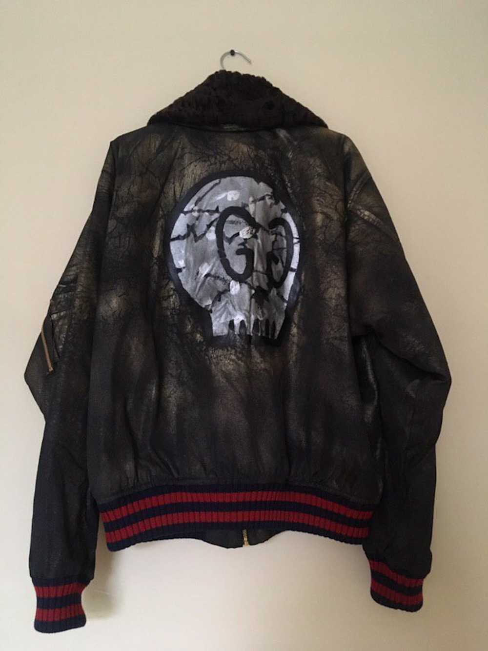 Gucci Ghost Handpainted Shearling Bomber - image 3