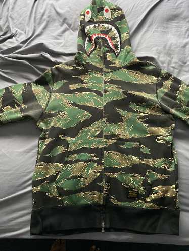 Bape A Bathing Ape Bape Tiger Camo Shark Zip Hoodi