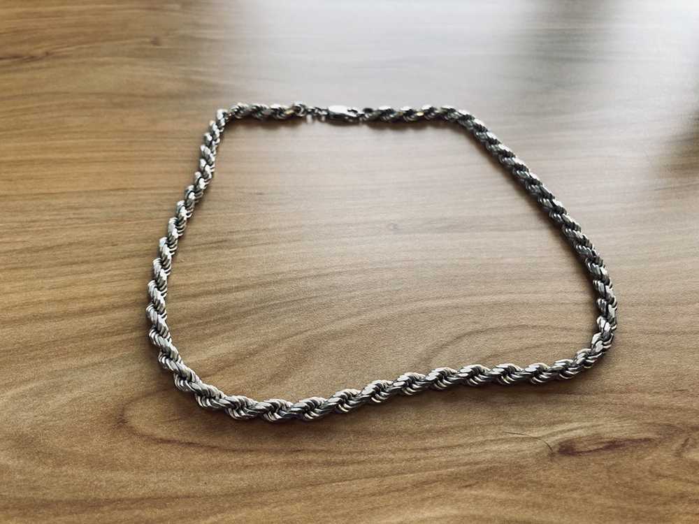 Vintage Vintage HEAVY Silver Rope Chain - image 2