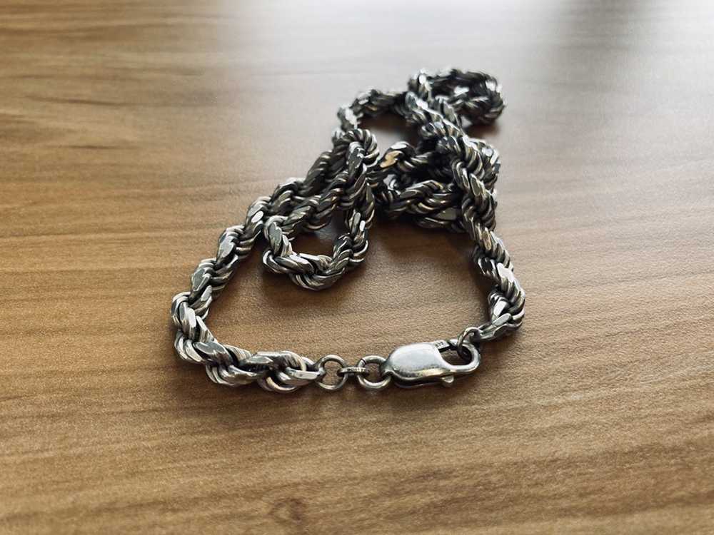 Vintage Vintage HEAVY Silver Rope Chain - image 3