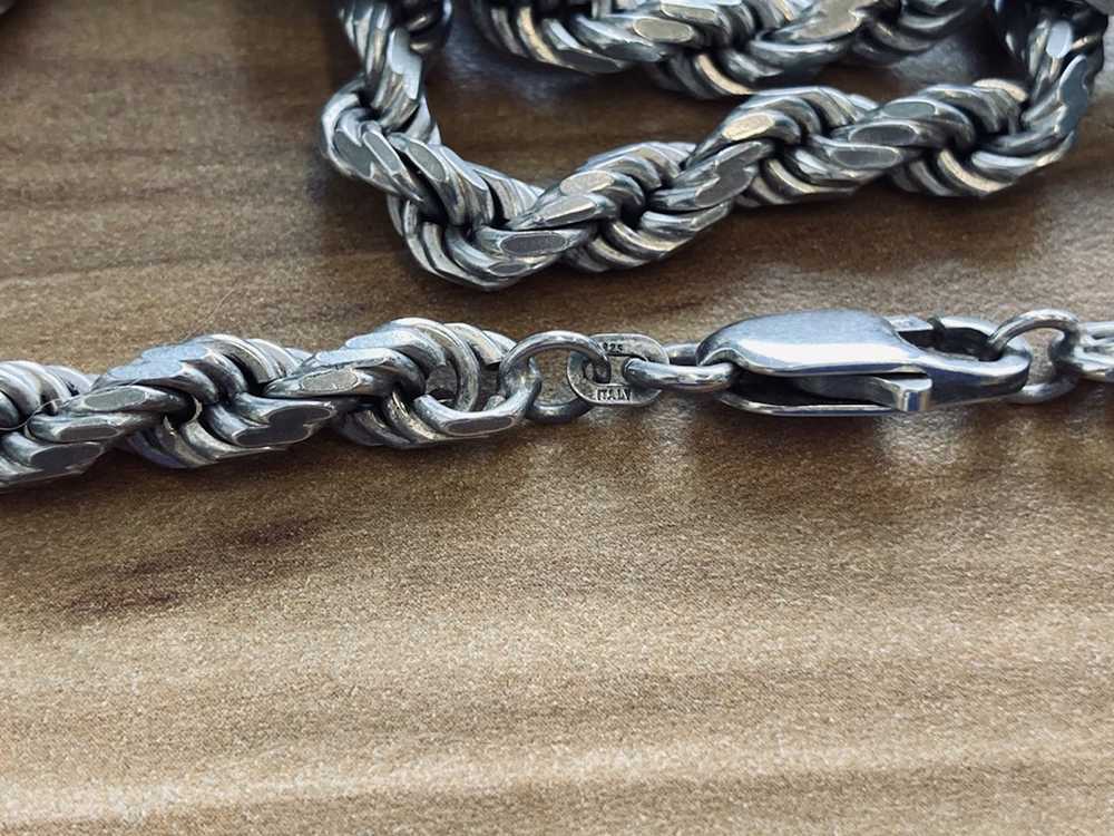 Vintage Vintage HEAVY Silver Rope Chain - image 4