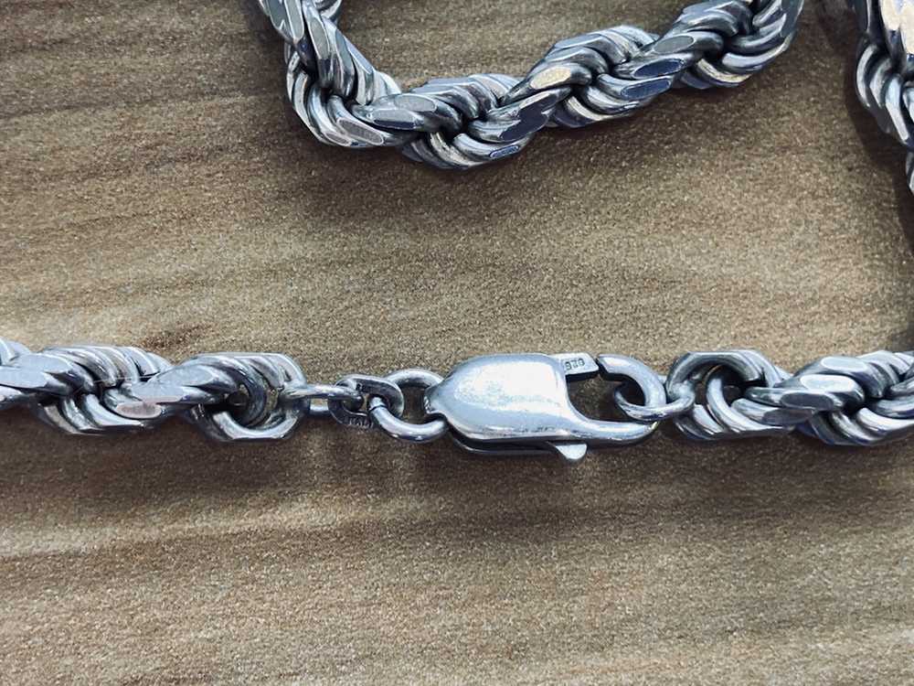 Vintage Vintage HEAVY Silver Rope Chain - image 5