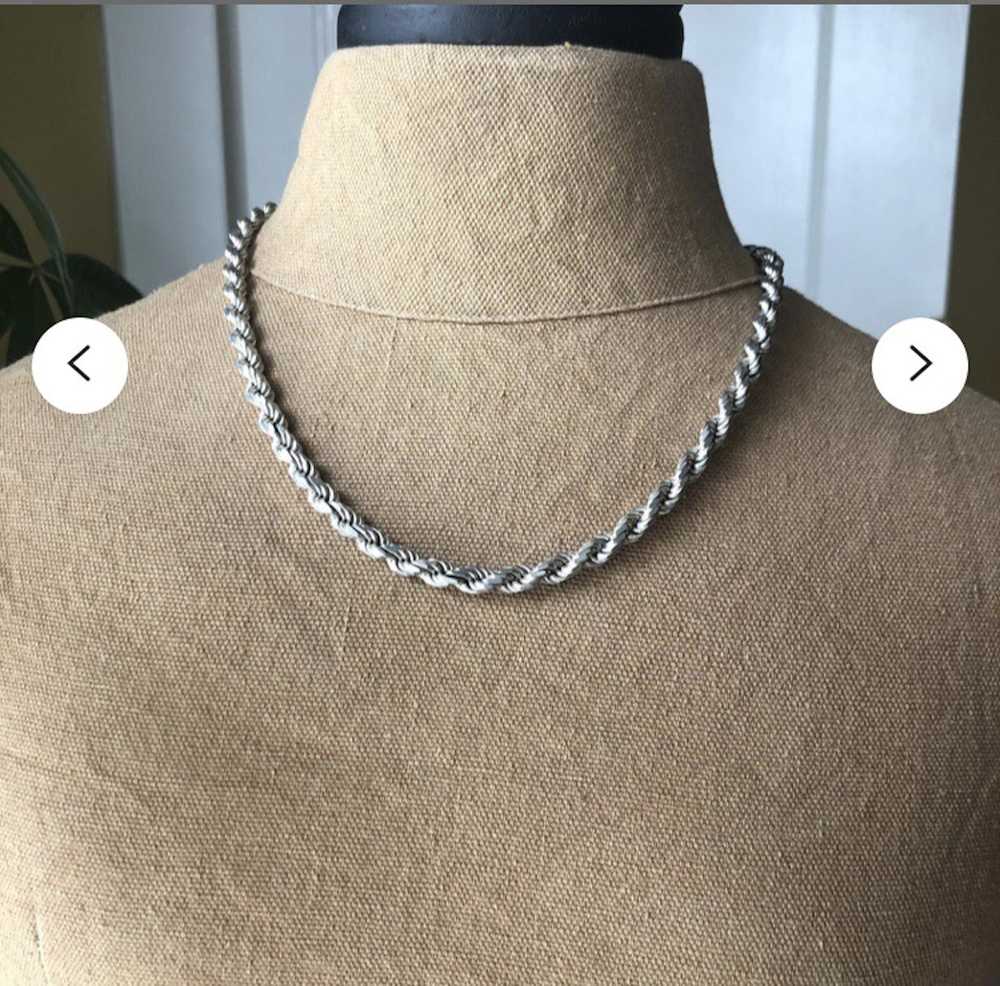 Vintage Vintage HEAVY Silver Rope Chain - image 6