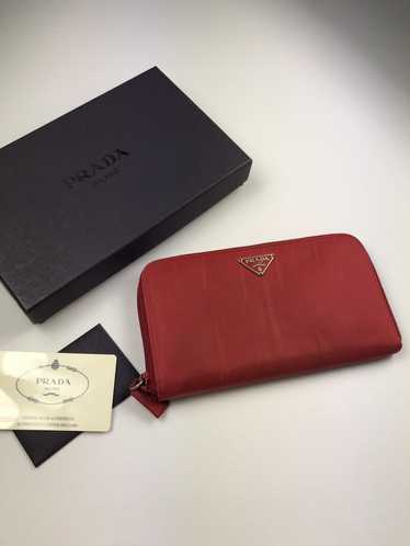 Prada Prada tessuto red nylon zippy wallet - image 1