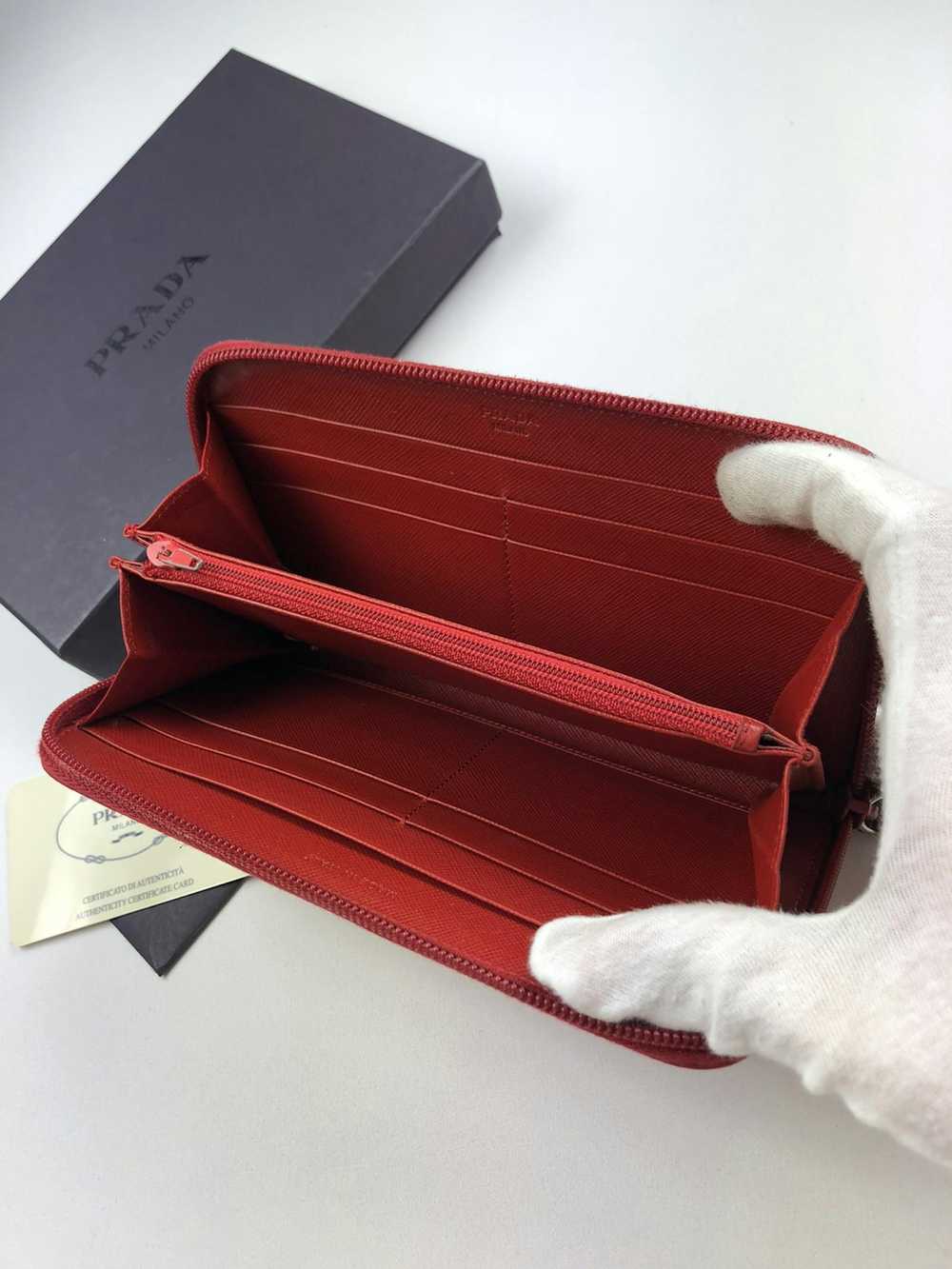Prada Prada tessuto red nylon zippy wallet - image 4