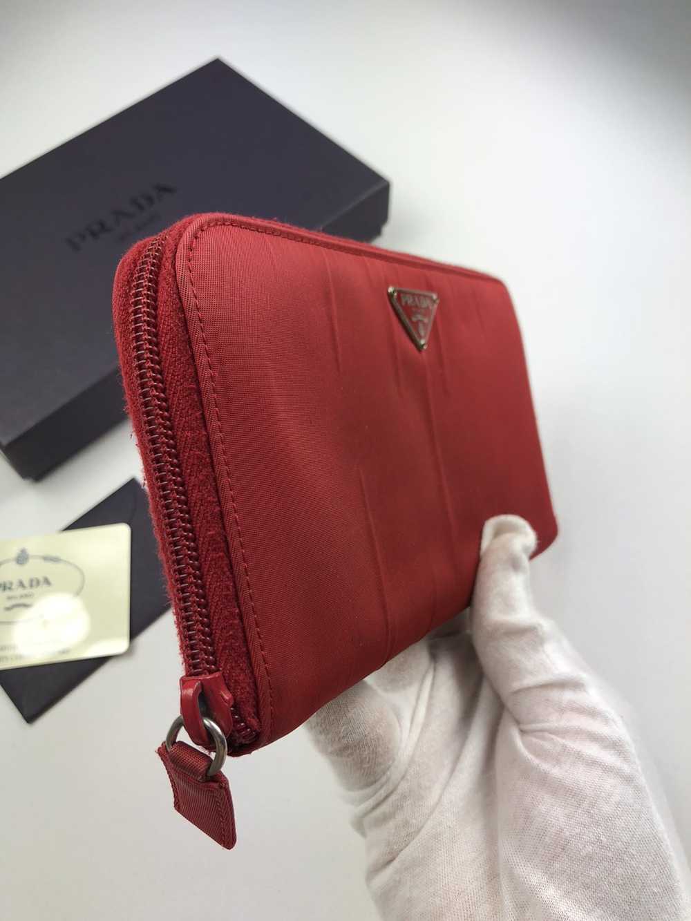 Prada Prada tessuto red nylon zippy wallet - image 7