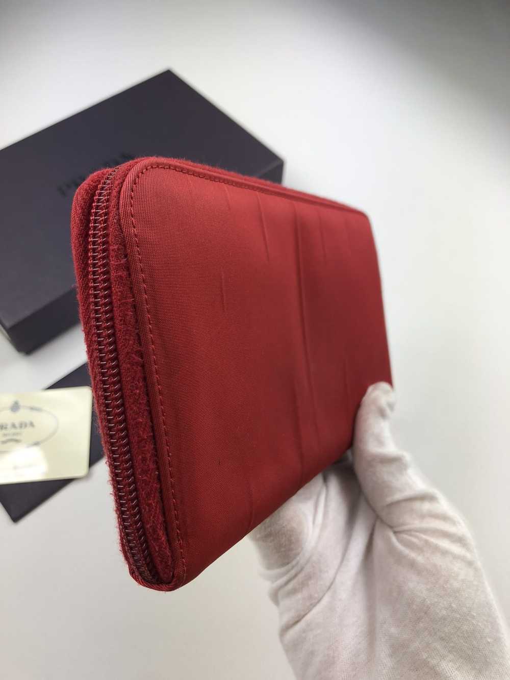 Prada Prada tessuto red nylon zippy wallet - image 8