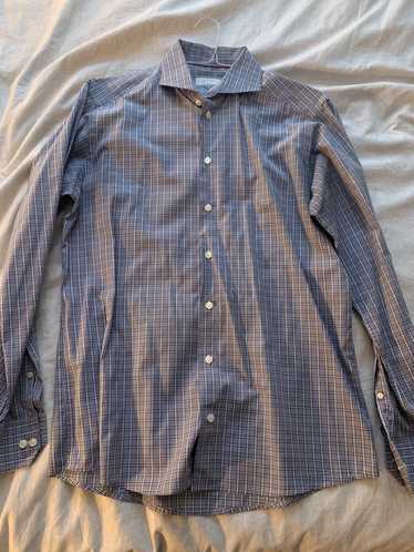 Eton Eton Mens Designer Dress Shirt Blue Size 16.5