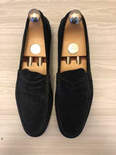 Santoni Santoni Fatte a Mano Navy Suede Loafers