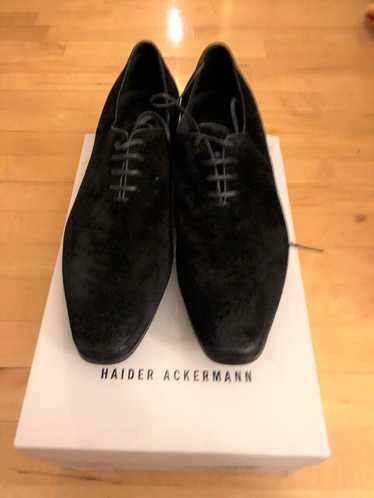 Haider Ackermann Black Suede Dress Shoe Derby Lace