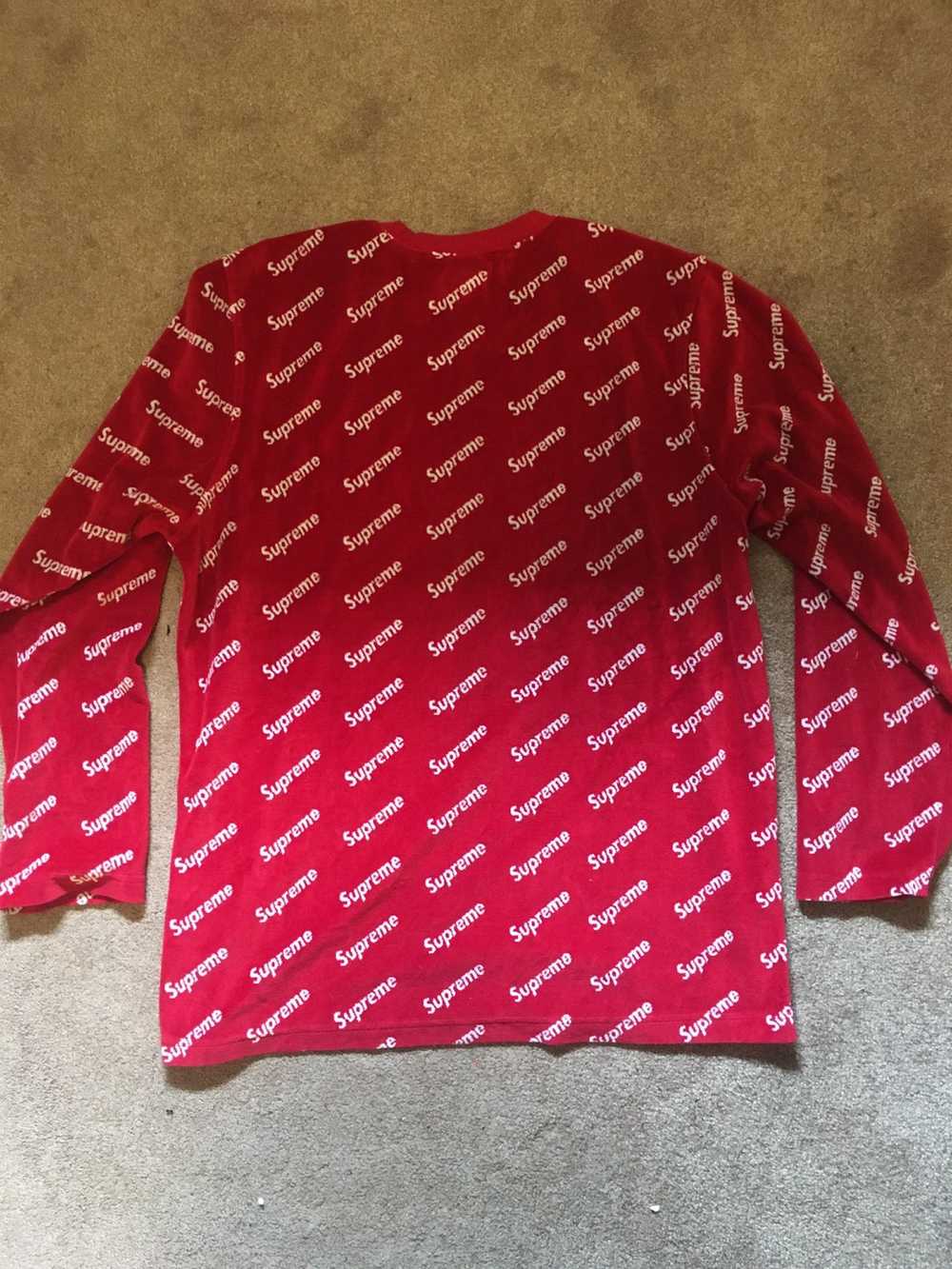 Supreme Supreme Velour Diagonal Repeat Long sleeve - image 2