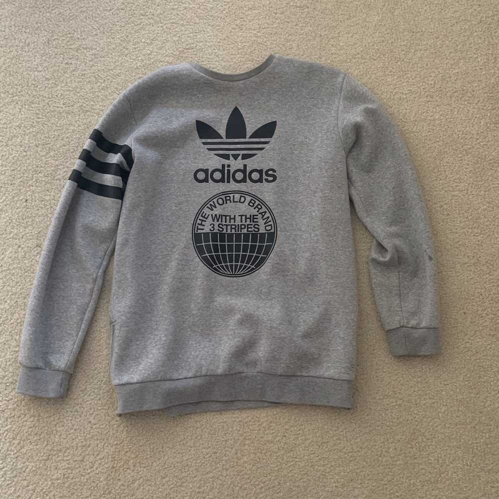 Adidas Grey Adidas originals box trefoil crewneck… - image 1