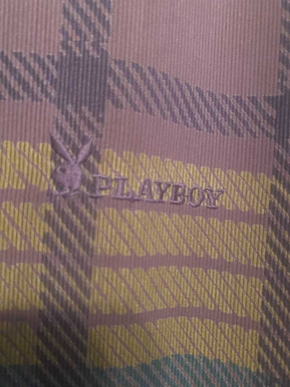 Playboy Playboy Maroon Plaid bomber jacket - image 5