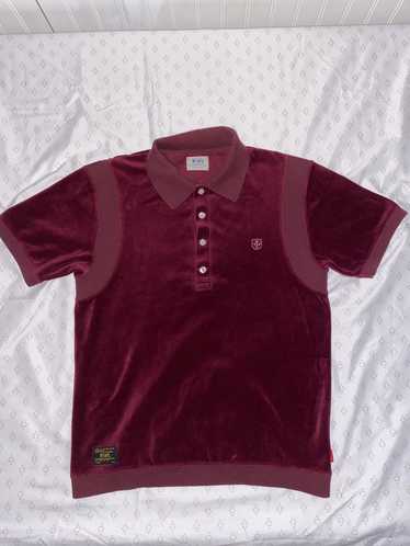 Wtaps Polo Shirt Bordeaux Cotton Half Button Lined