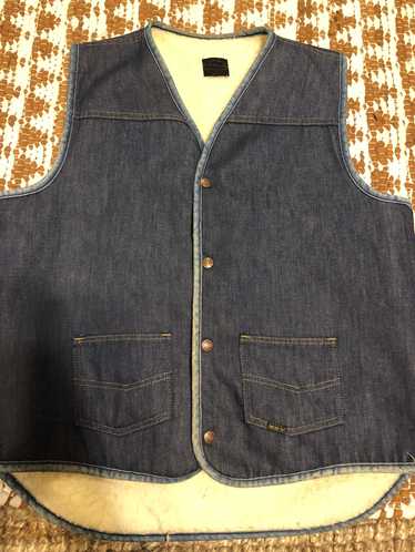 Sears Vintage Sears Roebucks Denim Vest L Sherpa F