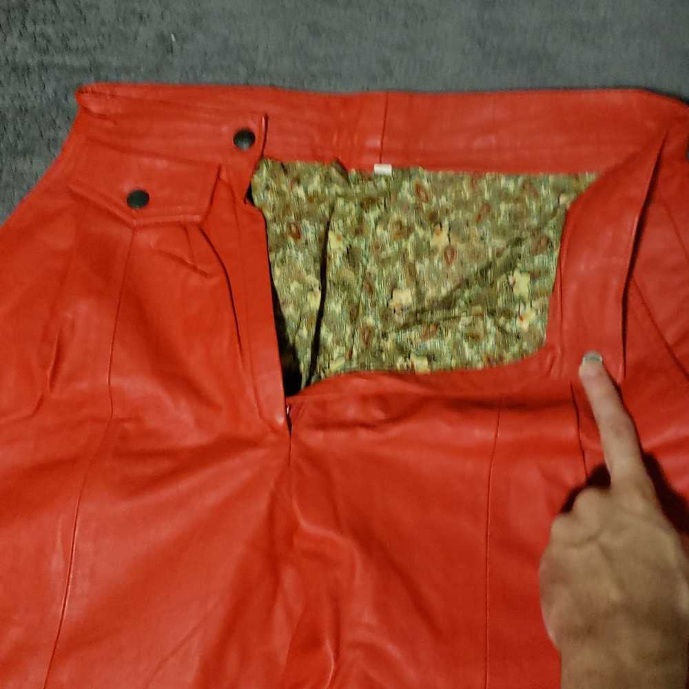 Vintage Vintage 80s womens Red Leather shorts - image 2