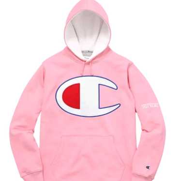 Champion × Supreme Satin Logo Hoodie - Gem