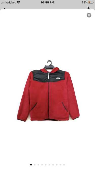 The North Face Northface Red fluff hoodie