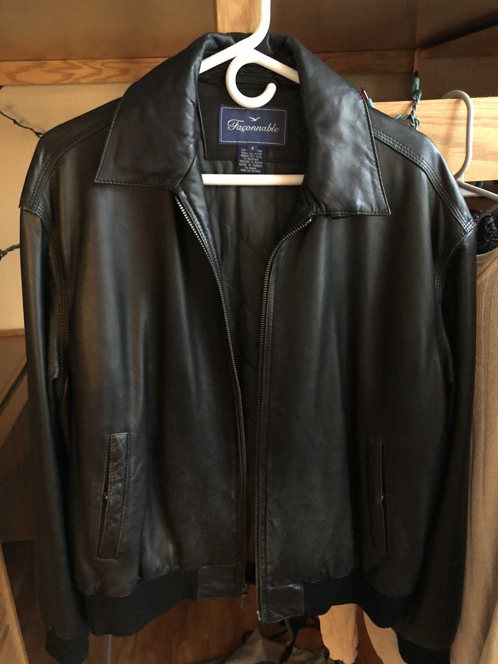 Faconnable Faconnable Black Lambskin Leather Jack… - image 1