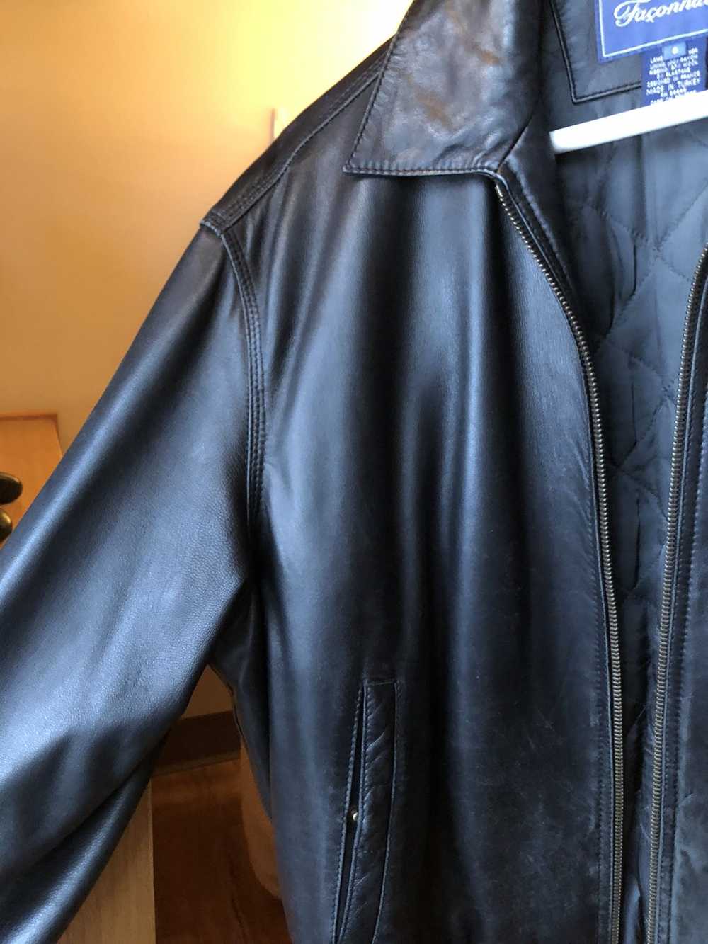 Faconnable Faconnable Black Lambskin Leather Jack… - image 4