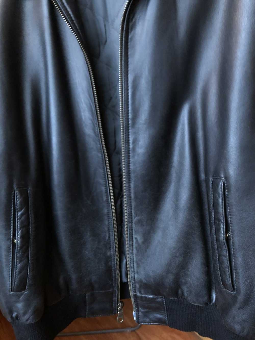 Faconnable Faconnable Black Lambskin Leather Jack… - image 5