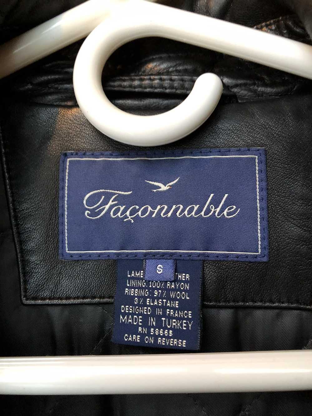 Faconnable Faconnable Black Lambskin Leather Jack… - image 6