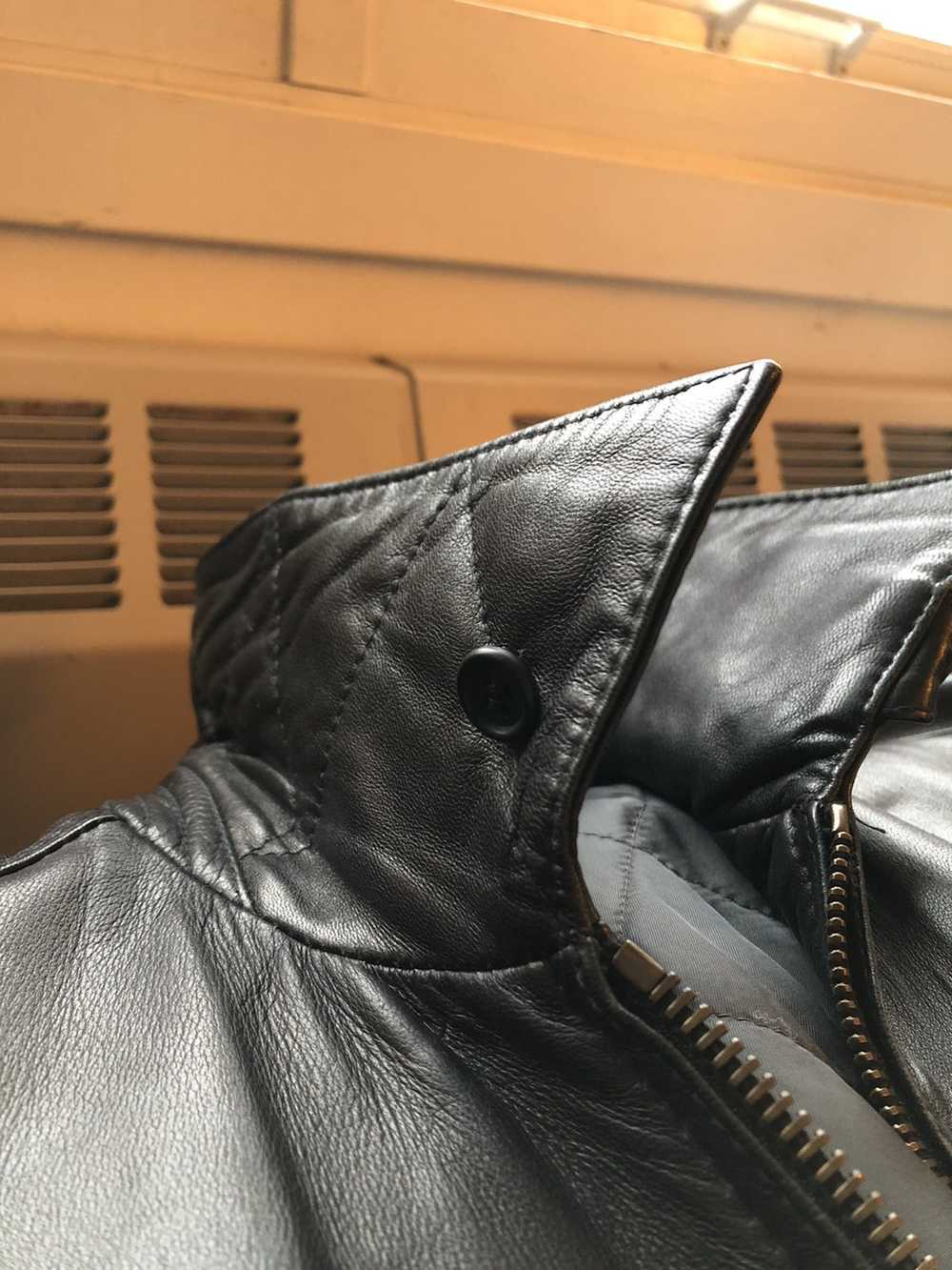 Faconnable Faconnable Black Lambskin Leather Jack… - image 8