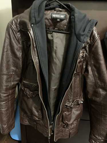 Members Only Hooded Leather Jacket