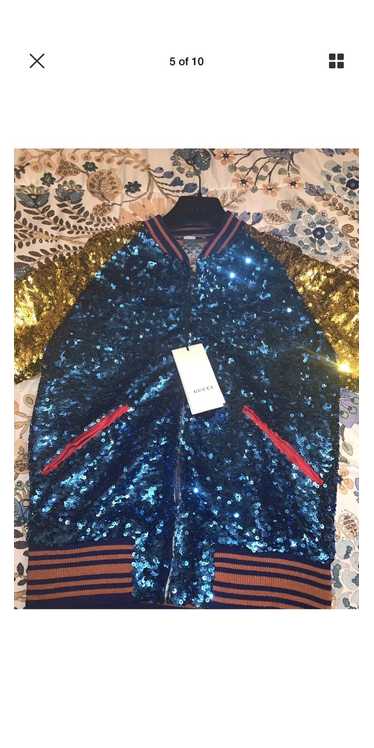 Gucci Multicolor Sequin Gucci Bomber Jacket Retail