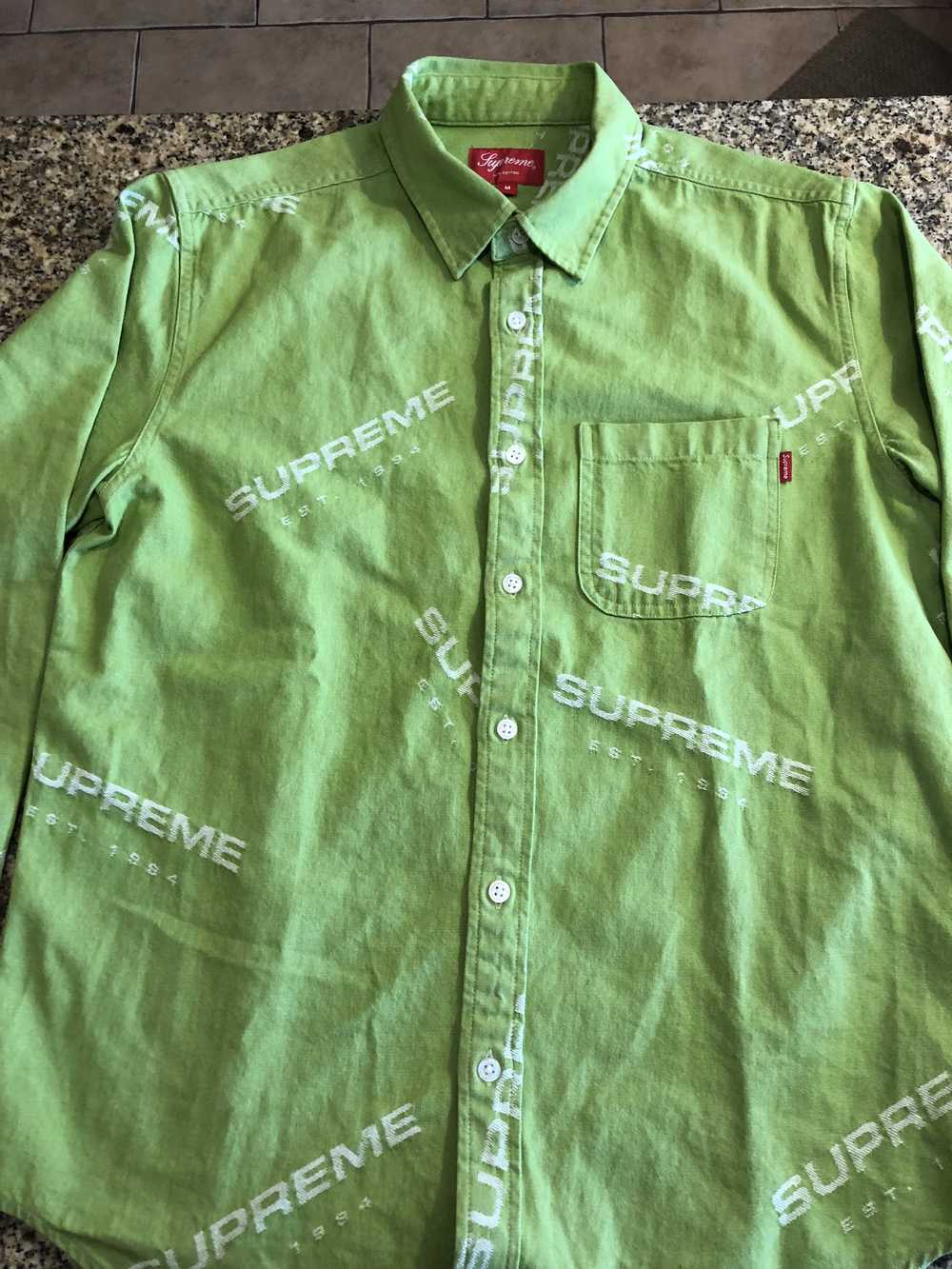 Supreme Supreme Jacquard Denim Shirt - Green - image 1