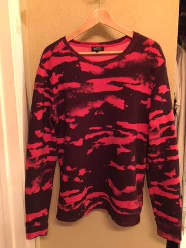A.P.C. Dark Red Allover Print Sweatshirt