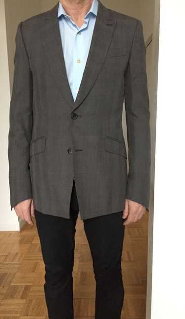 Cloak CLOAK Mens fine plaid grey blazer, 2 button… - image 1
