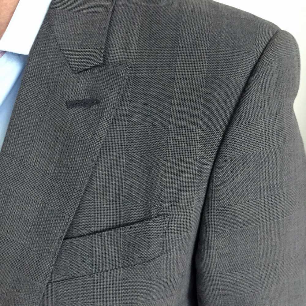 Cloak CLOAK Mens fine plaid grey blazer, 2 button… - image 5