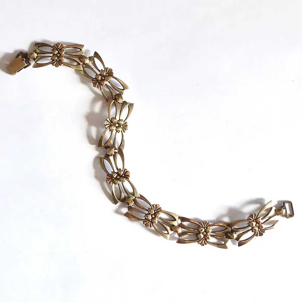 Sterling & 14k Symmetalic Pierced Link Bracelet W… - image 10