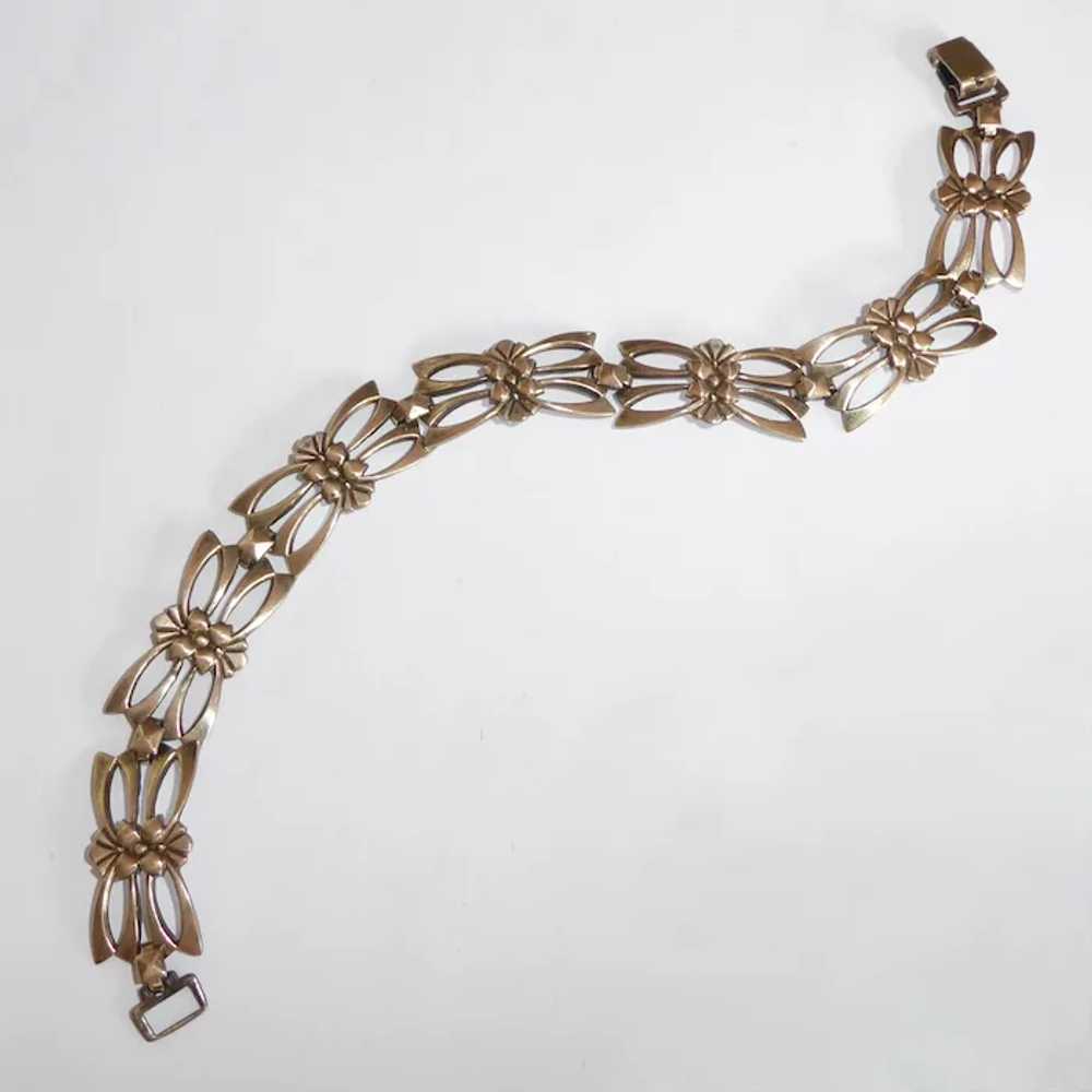 Sterling & 14k Symmetalic Pierced Link Bracelet W… - image 2