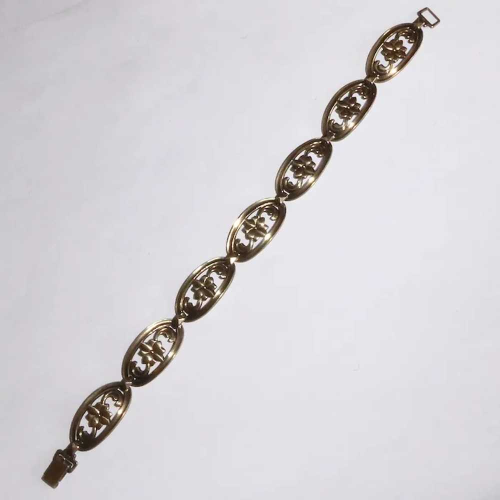 Sterling & 14k Symmetalic Pierced Link Bracelet W… - image 3
