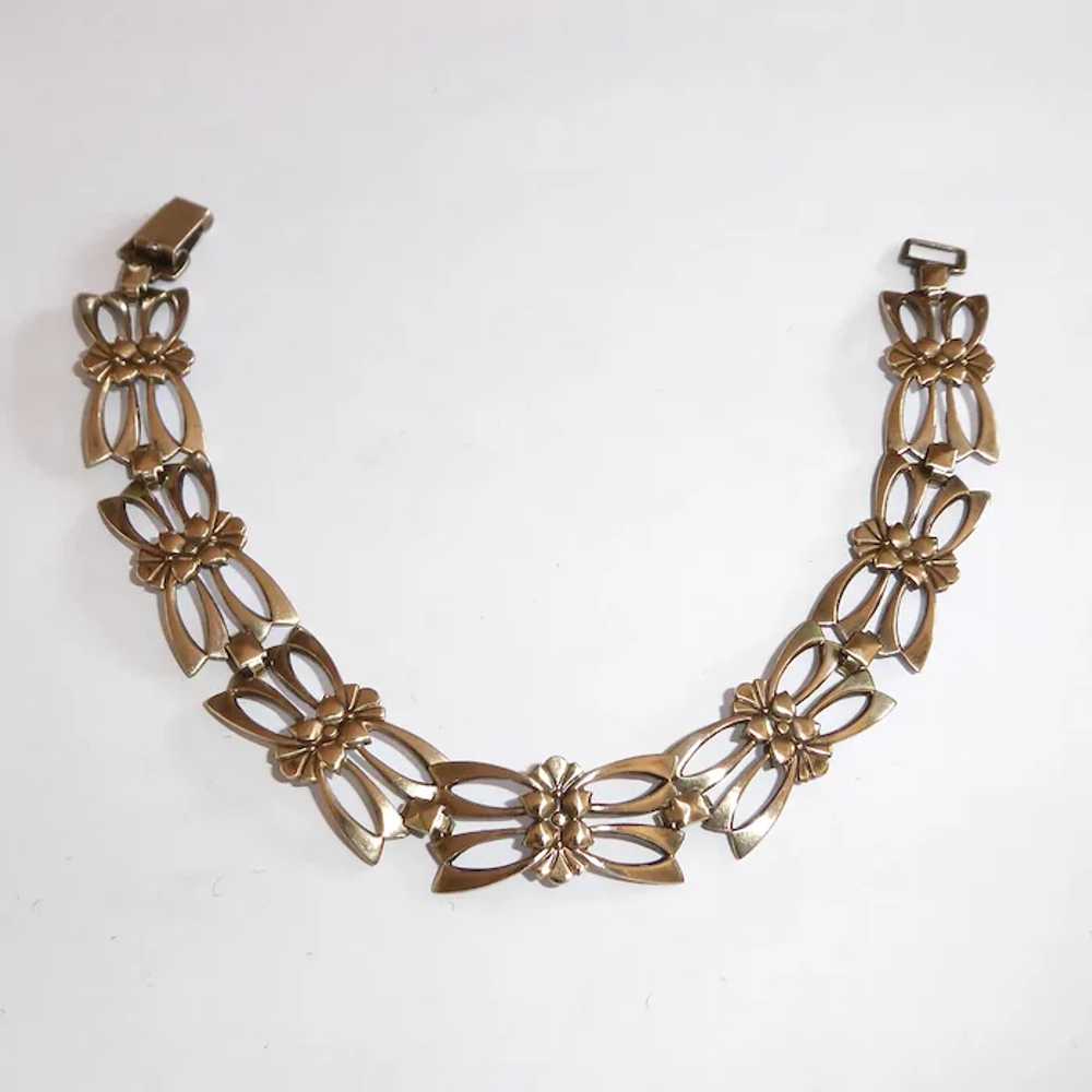 Sterling & 14k Symmetalic Pierced Link Bracelet W… - image 4