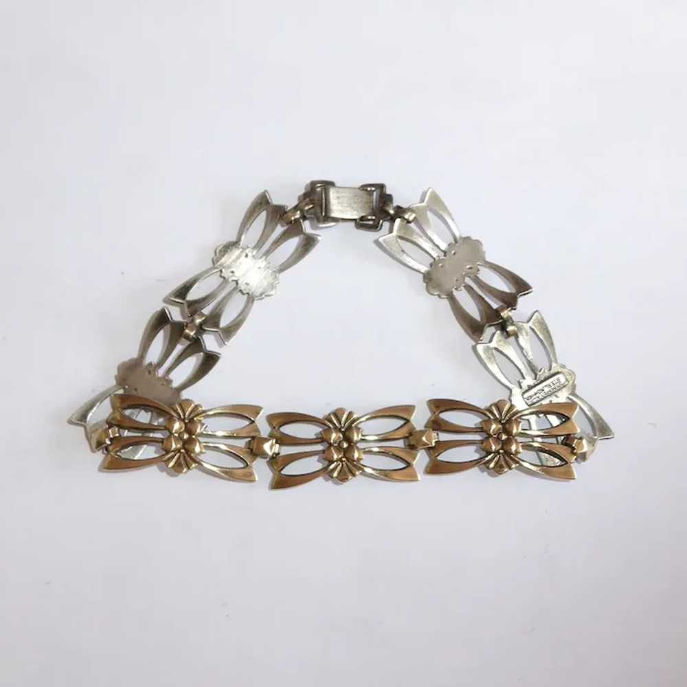 Sterling & 14k Symmetalic Pierced Link Bracelet W… - image 6